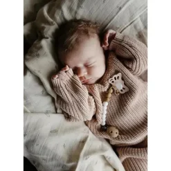 Mushie - a primeira chupeta do bebê Frigg? Conjunto, Pacote de 4 Coração Floral, Sem BPA, 0 a 6 Meses, Blush Best