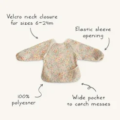 Mushie – Babador de bebê de manga comprida, tecido impermeável, ajuste ajustável para idades de 6 a 24 meses, blush Online