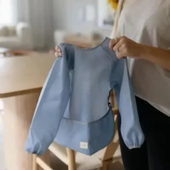 Mushie – babador de manga comprida, tecido impermeável, ajuste ajustável para idades de 6 a 24 meses, ventos alísios Hot