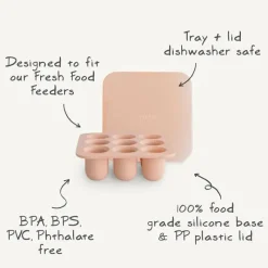 Mushie - Bandeja de freezer com alimentador de alimentos frescos com tampa para comida de bebê congelada, Blush Online