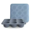 Mushie - Bandeja de silicone para freezer de comida para bebê com tampa, 9 xícaras de 1,5 onças, Tradewinds Online
