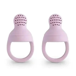 Mushie - Chupeta alimentadora de alimentos e frutas frescas para bebê de silicone 2Pk, lilás macio Sale