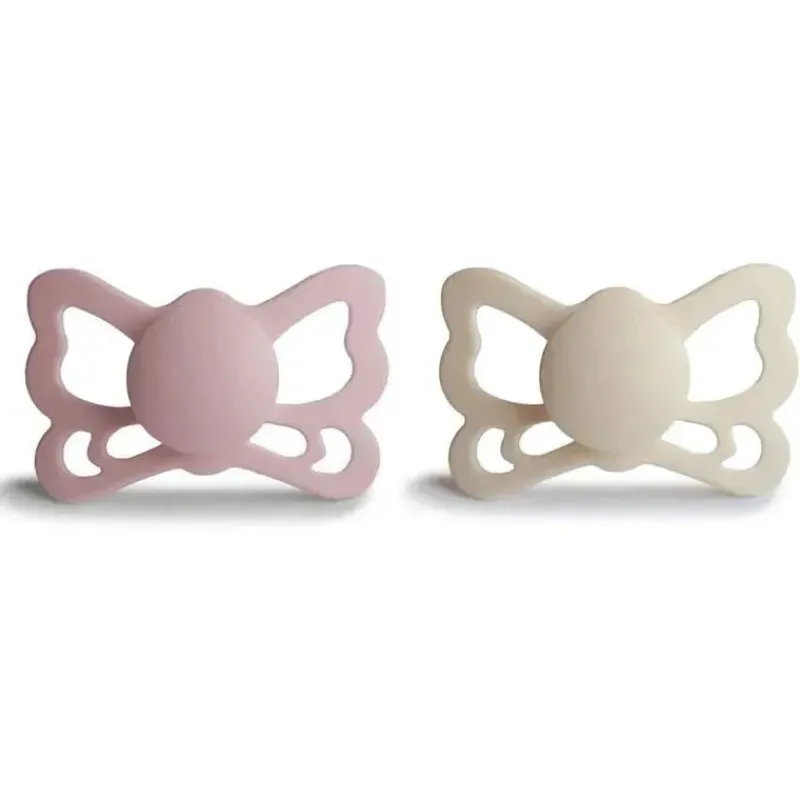 mushie__chupeta_anatmica__SKU8fvKxU6T_0.webp Mushie - Chupeta Anatômica de Silicone Borboleta Creme/Blush 2Pk, 6/18M Hot
