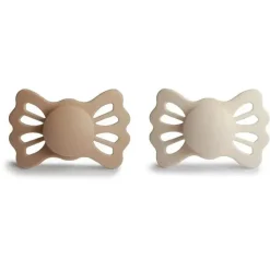 Mushie - chupeta de silicone simétrica Lucky 2Pk, cetim/creme sedoso, 6/18M New