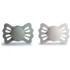 Mushie - chupeta de silicone simétrica Lucky 2Pk, 6/18M, sálvia/cinza prateado Clearance