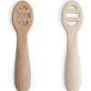 Mushie - Colheres de silicone para primeira alimentação para bebês, pacote com 2, areia móvel natural Outlet