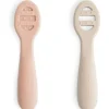 Mushie - Colheres de silicone para primeira alimentação para bebês, pacote com 2, blush, areia móvel Discount