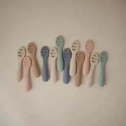 Mushie - Colheres de silicone para primeira alimentação para bebês, pacote com 2, blush, areia móvel Discount