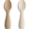 Mushie - colheres de silicone para crianças pequenas, pacote com 2, areia natural/mudável Best