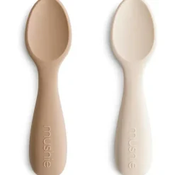 Mushie - colheres de silicone para crianças pequenas, pacote com 2, areia natural/mudável Best