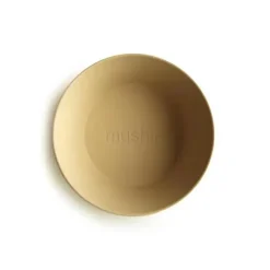 Mushie - Conjunto de 2 louças redondas (mostarda) Outlet