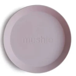 Mushie - Conjunto de 2 pratos de louça redondos, lilás suave Outlet