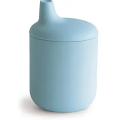 Mushie - Copo com Canudinho de Silicone, Azul Pó New