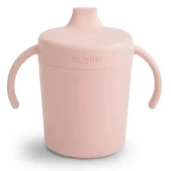 Mushie - Copo de treinamento com canudinho, Blush Online