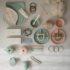 Mushie - Copo de treinamento para bebês de silicone e canudo, blush Fashion