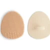 Mushie - escova para touca de banho de bebê, cerdas macias de silicone, pacote com 2, blush/areia móvel Fashion