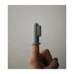Mushie - Finger Toothbrush (Shifting Sands/ Cambridge Blue) New