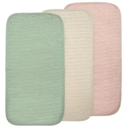 Mushie - Forros de trocador à prova d'água, 100% algodão orgânico, conjunto de 3, combinação de blush Sale