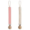 Mushie - Linen Pacifier Clip – 2 Pack, Dusty Rose/Shifting Sand Discount