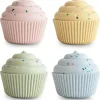 Mushie - Pacote de 4 brinquedos para cupcake de mistura e combinação de silicone, sem molde Hot