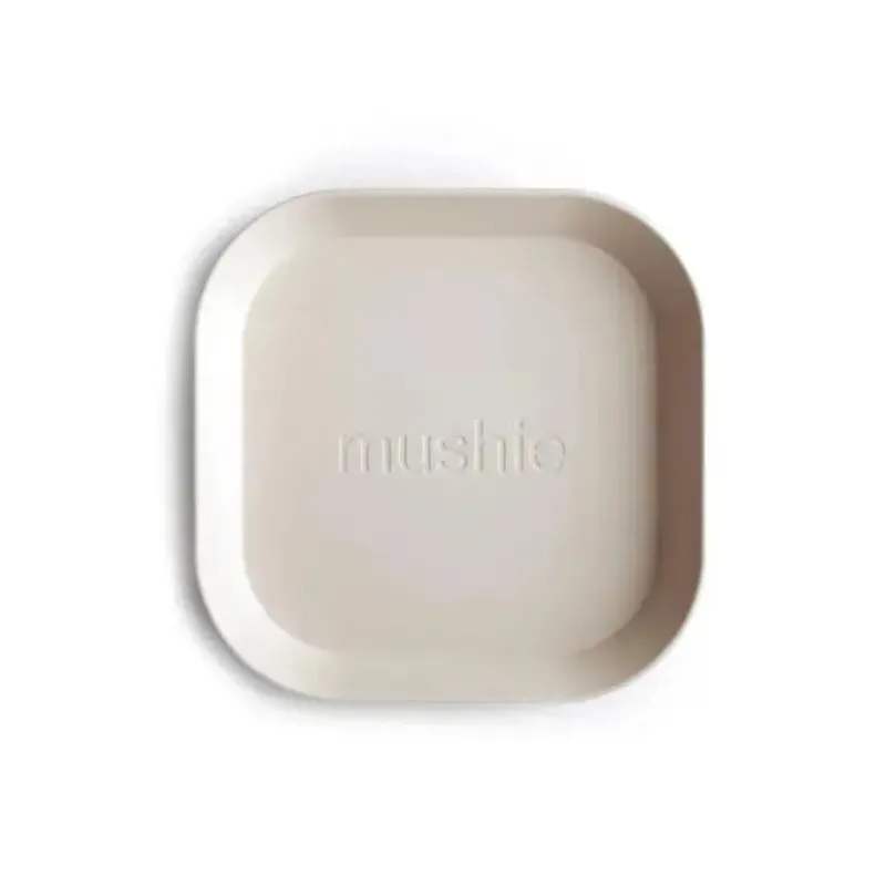 mushie__pratos_quadrados__SKUGxFEaWEB_0.webp Mushie - Pratos Quadrados para Bebês - Conjunto de 2 - Marfim Best