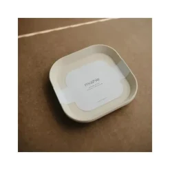 Mushie - Pratos Quadrados para Bebês - Conjunto de 2 - Marfim Best