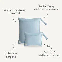 Mushie - Sacos úmidos resistentes à água, saco de armazenamento reutilizável grande e pequeno, conjunto de 2 ventos alísios Online