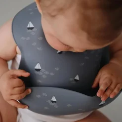 Mushie - Silicone Baby Bib, Boats Best