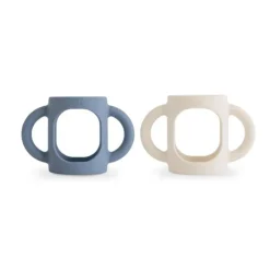 Mushie - Silicone Bottles Handles, Tradewinds/Shifting Sand Fashion