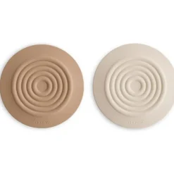 Mushie - Silicone Drain Stopper 2-Pk, Natural/Shifting Sand Outlet