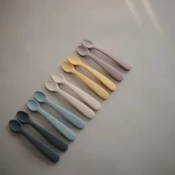 Mushie - Silicone Feeding Spoons, Powder Blue (2-Pack) Online
