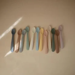 Mushie - Silicone Feeding Spoons, Powder Blue (2-Pack) Online