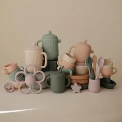 Mushie - Silicone Tea Play Set, Cambridge Blue Hot