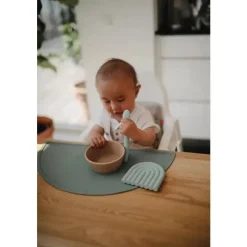 Mushie - Tigela de Sucção de Silicone Bebê - Natural Outlet