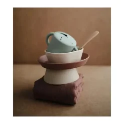 Mushie - Tigela de Sucção de Silicone Bebê - Nublado Malva Online
