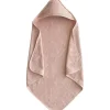 Mushie - toalha com capuz de algodão orgânico para bebê, blush Hot