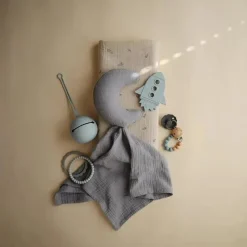 Mushie Lovely Cobertor Moon Lovey - Tradewinds Blue Hot