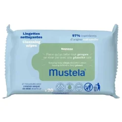 Mustela - Toalhetes de Limpeza Bebé 20Ct com Abacate Natural Best