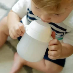 NanoBebe - Conjuntos de alças de encaixe rápido para mamadeira de silicone flexível, pacote com 2 cinza Online