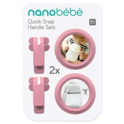 NanoBebe - Conjuntos de alças de encaixe rápido para mamadeira de silicone flexível, pacote com 2 rosa Outlet