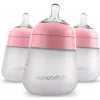 NanoBebe - mamadeira de silicone flexível rosa 3 unidades, 9 onças Discount