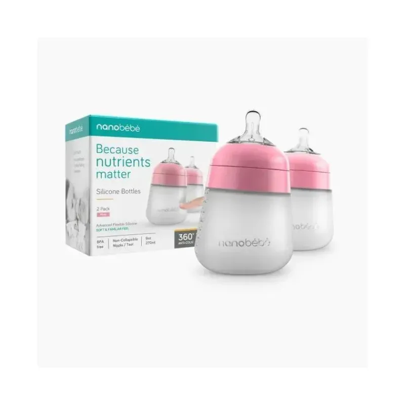 nanobebe__mamadeira_de_si_SKUJLdF6XvE_7.webp NanoBebe - mamadeira de silicone 2 unidades 9 onças, rosa Clearance