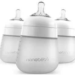 NanoBebe - mamadeira de silicone 3 unidades 9 onças, branca New