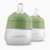 NanoBebe - mamadeiras flexíveis de silicone, anticólicas, toque natural, pacote com 2, branco, 9 onças Discount