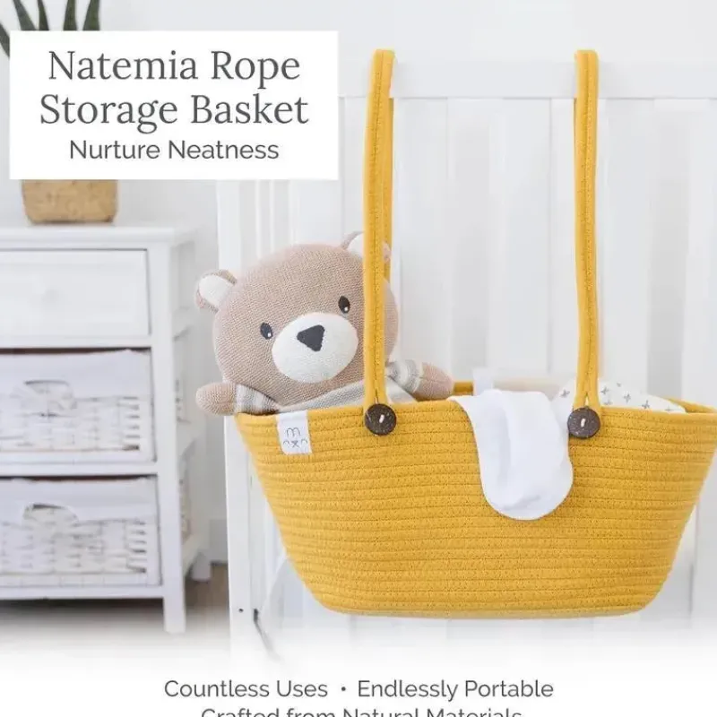 natemia__cesta_de_armazen_SKU4jRGEMRh_4.webp Natemia - Cesta de armazenamento de corda, caixa de berçário e organizador de brinquedos (15”x15”x14”), rosa, grande Sale