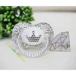 Neonilla Crystal - chupeta com chupeta Swarovski Elite Crown Clear Bling Hot