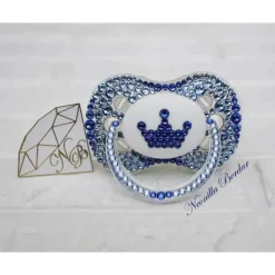Neonilla Crystal - chupeta com chupeta Swarovski Elite Crown Blue Bling Sale
