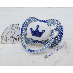 Neonilla Crystal - chupeta com chupeta Swarovski Elite Crown Blue Bling Sale