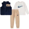 Haddad Nike Baby - Toddler Boy Nike Long Sleeve T-Shirt, Vest, and Joggers Set Fashion