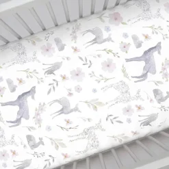 NoJo - Lençol de berço com estampa floral de cervo Outlet